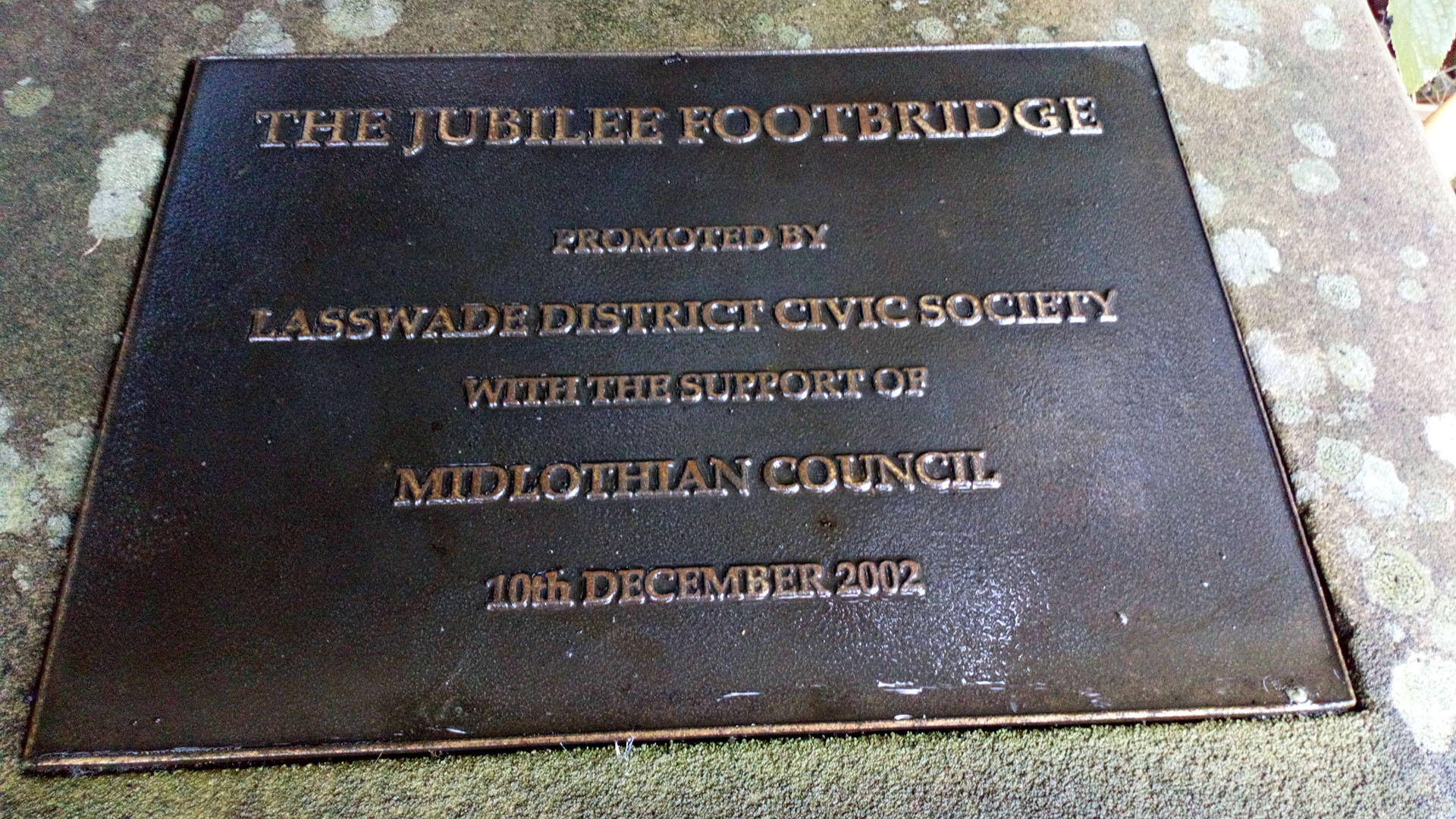 Footbridge Plaque by Cheryl Ashworth